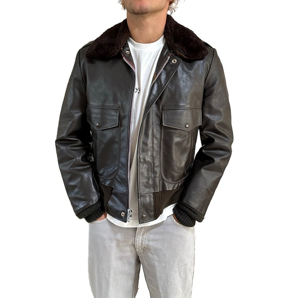 Vintage Oakton   Leather Bomber Flight Jacket. - Picture 1 of 10